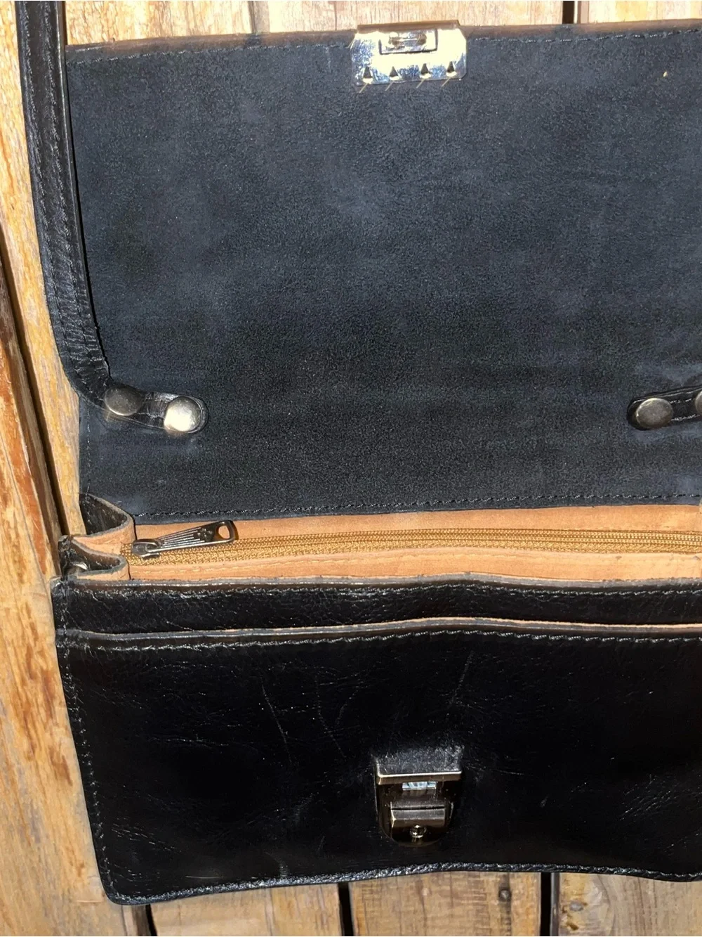 Patricia Nash Black Leather  Shoulder Bag